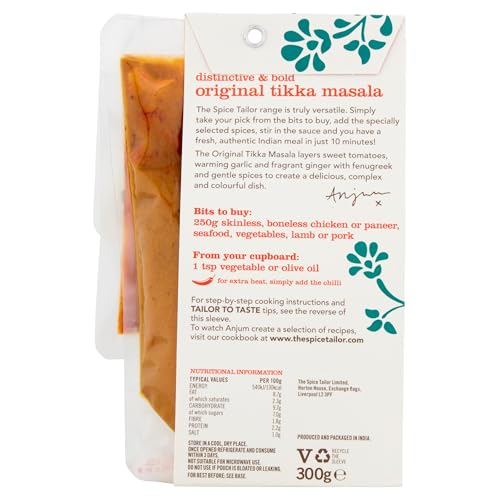 The Spice Tailor, Indian Curry Sauce Kits, Original Tikka Masala in 10 Minutes With 3 Simple Steps, 300 g Packet (Pack of 5)