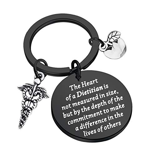 LQRI Dietitian Gift Dietitian Thank You Gift The Heart of A Dietitian Is Not Measured In Size Keychain Nutritionist Gift, Dietitian Black, Middle