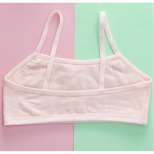 Cotton Girls Training Bra - Crop Cami Training Bras for Girls with Elastic Straps. Cotton Bra 6Packs4