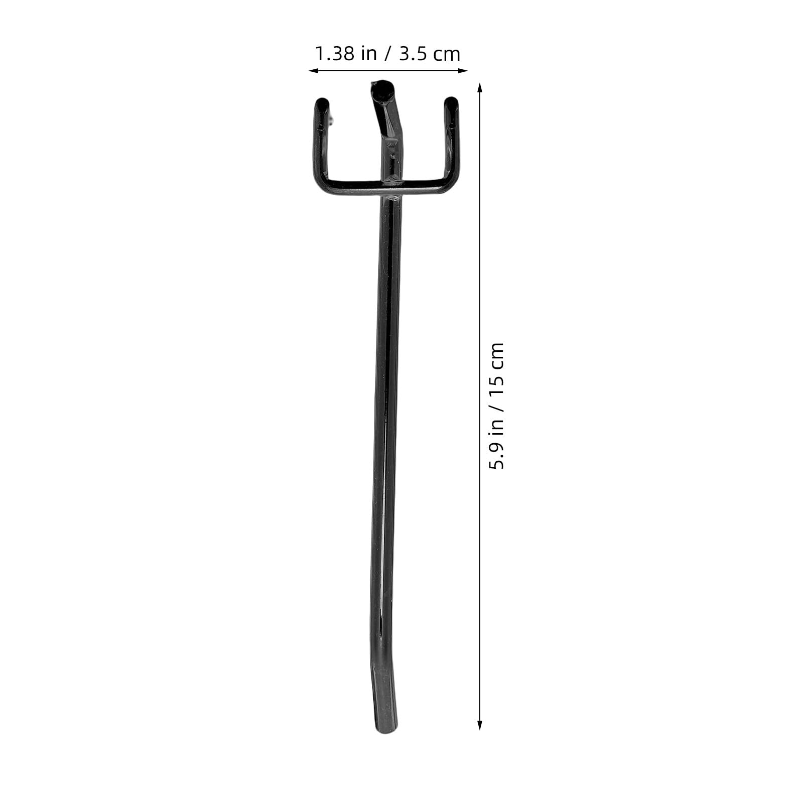 Gatuida 50 Stück Lochwandhaken, 15 cm, schwarzes Metall, universelle