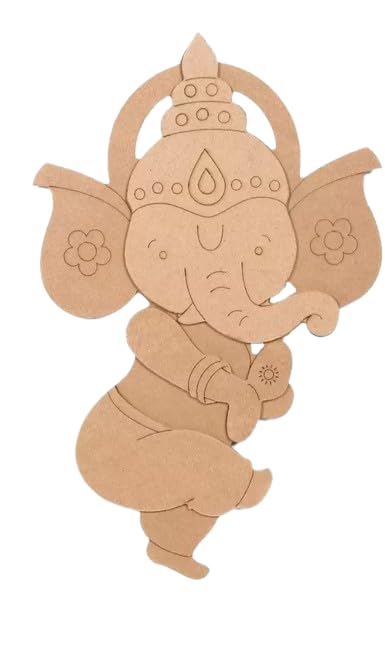 Jadon Enterprise Little Birdie Pre Marked MDF Boards Dancing Ganesha with Hanging Sawtooth Hook | Wooden Cutout for Craft| MDF Laser Cut Wood Base for Art & Craft, Home Decor, Wall Hanging-image-5