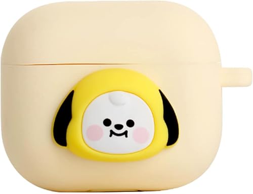 BT21 Funda compatible con Apple AirPods de 3 generación, funda de silicona pastel con carga inalámbrica producto oficial 7FLAVORS (CHIMMY)