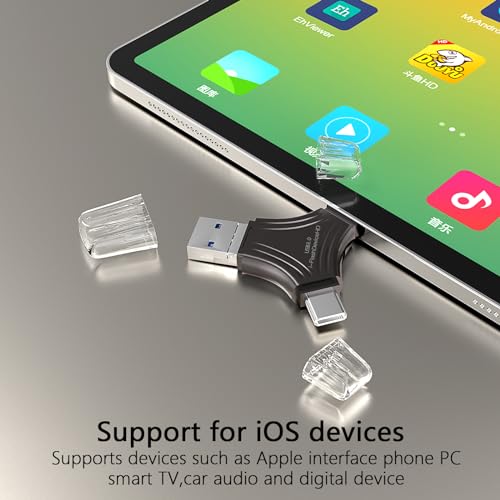 Clé USB multi-interface en alliage triangulaire premium 64Go transfert rapide pour iPad et PC - 4