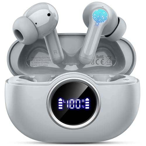 Image of Wireless Headphones, 2026 Bass-3.0 Bluetooth 5.4 Earbuds 3D-Stereo Ear Buds, 4 ENC Noise Cancelling Mic, 40+Hrs USB-C in-Ear Earphones, IP-X7 Waterproof Sport Workout Gym for Laptop Pad Android iOS