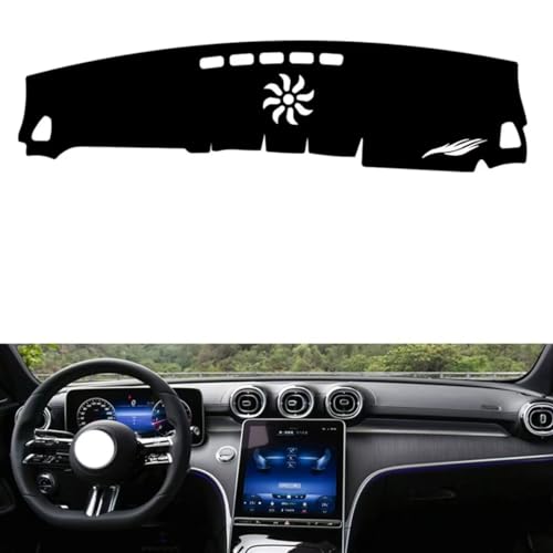 leather dash board cover mat Compatible with Mercedes CLE ，dashboard cover(Black)