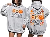 just a girl who loves fall hoodie graphic hoodies, grigio, m