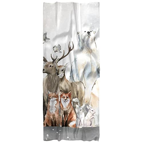 Écharpes aquarelle hiver animaux de la forêt : le cadeau femme idéal