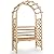 Moccha Wooden Garden Arch with Bench, 81.5 Inch Outdoor Pergola for Climbing Plants Flowers Vines, 2-Person Fir Wood Garden Arbor Trellis Wedding Arches for Backyard Party Decoration Ceremony