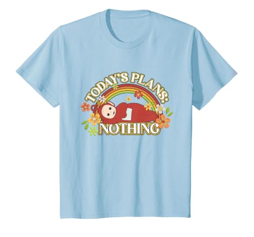 Teletubbies Today's Plans Nothing Po Vintage Floral T-Shirt, Youth, Baby Blue, 4T