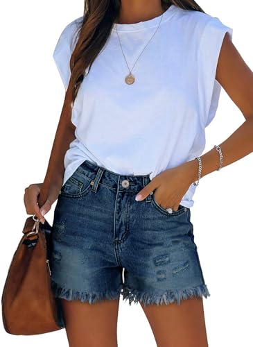 Image of CHICZONE Womens Mid-High Waisted Stretchy Denim Jean Shorts