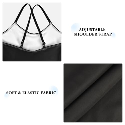 susiyo Black Girls One Piece Swimsuits with Adjustable Straps Bathing Suits for 3-10 Years Old3