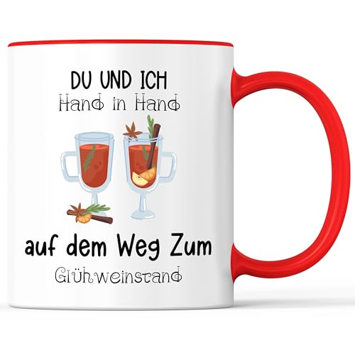 Tazza con scritta in lingua inglese vin brulè – regalo divertente – tazza da caffè come idea regalo – tazza da caffè 330 ml – bianco e rosso