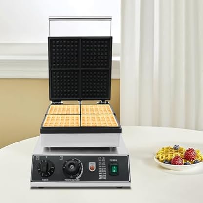 SABUIDDS Waffeleisen für Klassische Waffeln 1750 Watt Waffelmaker mit Antihaftbeschichtung, Vier Waffeln gleichzeitig, für Familienfeiern, Kindergeburtstage, Ostern oder Weihnachten – Bild 4