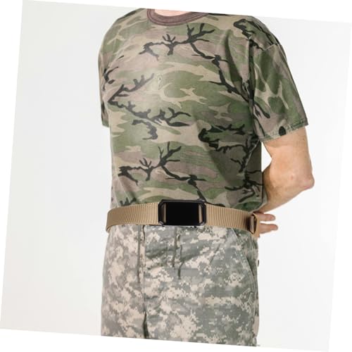 Adjustable Men's Casual Belt Breathable Ratchet Belt for Young Students Sports Durable Utility for Jeans Outdoor Activities Khaki Color4