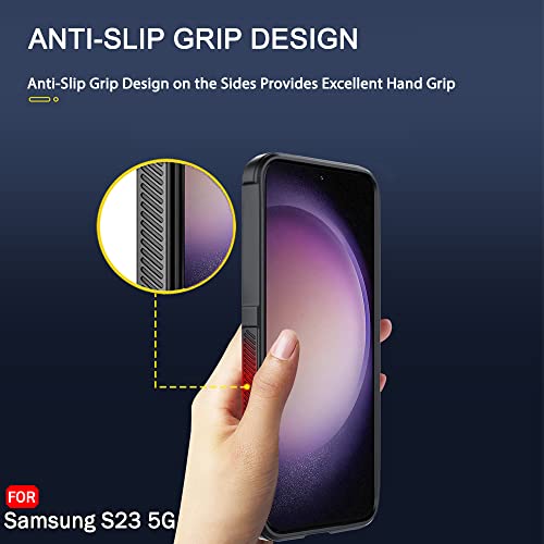 Image of TheGiftKart Liquid Silicon Back Cover Case for Samsung Galaxy S23 5G | Shockproof Military Grade Protection | Micro-Fibre Cloth On Inner Side | Anti-Slip Grip Cover Case for Samsung S23 (TPU, Black)