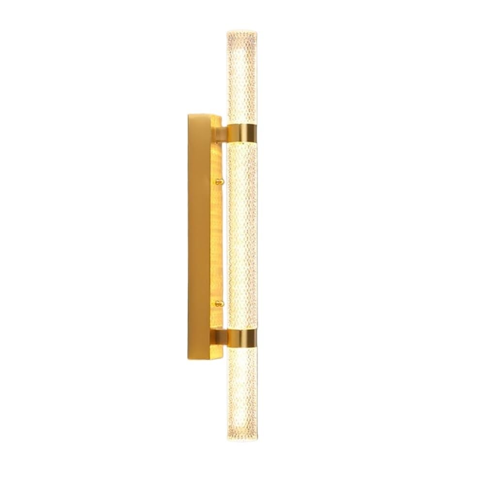 HPTHLY Long Tube Led Wall Sconces Minimalist Dimmable Up Down Wall Lights Creativity Brass Linear Bathroom Lamp Fixture For Vanity Bedroom Hallway Staircase (D-66Cm)