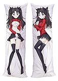 Anime Dakimakura Fate Stay Night Impact Rin Tohsaka Hugging Body Pillow Case Otaku Custom DIY Cushions Covers Double Sided Peach Skin 120x40cm (47.2in x 15.7in) Bedding Pillowcase