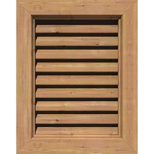Ekena Millwork GVWVE12X2400SFUWR Vertical Gable Vent, 17W x 29H (Rough Opening: 12W x 24H), Western Red Cedar, Unfinished