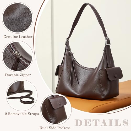 Bolso Hobo de Cuero para Mujer con Correa Ajustable miniatura 3