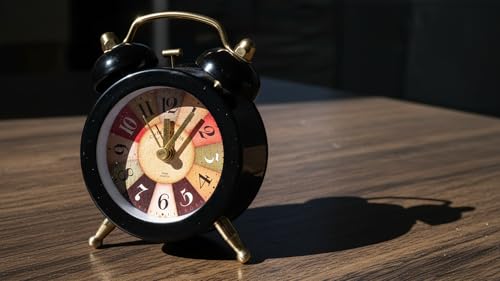 Image of BUQARO Dreamy Retro Metal Body Cute Small Mini Twin Bell Shaped Alarm Clock with Soft Raibo