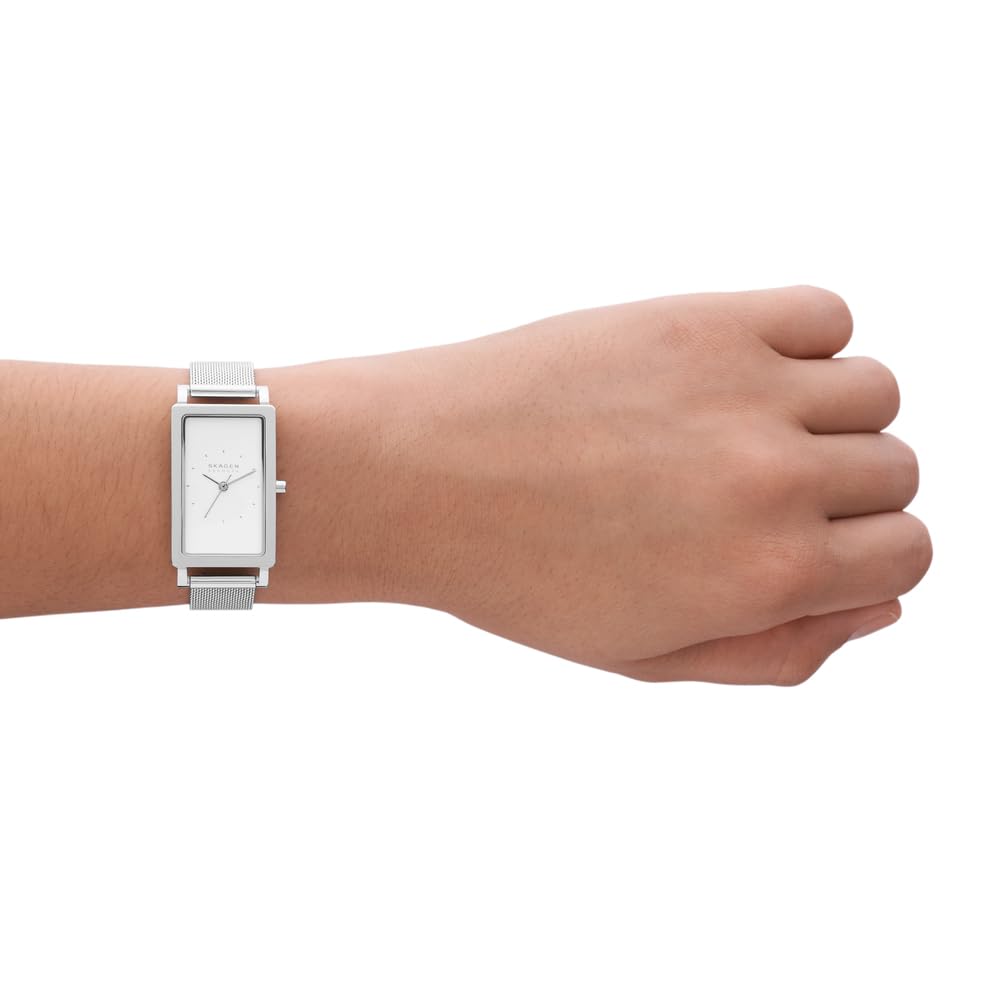 Skagen Hagen Watch for Women, Quartz Three Hand Movement with Stainless Steel or Leather Strap