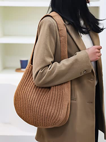 Image of ENBEI Women's Crochet Tote Bag Knit Shoulder bag,Aesthetic Bag,Cute Eco-Friendly Tote for Travel,Daily Use,Gift Box Packaging