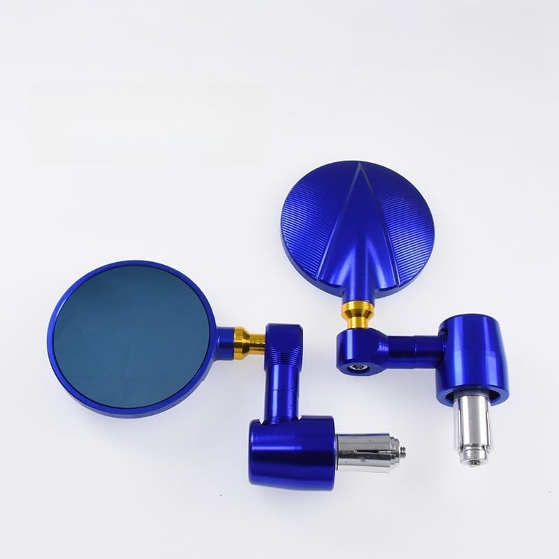 Universal Motorcycle Rearview Mirror, Aluminum Alloy, Circular Reflector, Red (Silver)