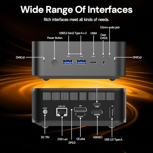 Image of Reatan AI Oculink Mini Barebone PC AMD Ryzen 7 255 (8C /16T Upgraded 8745HS) Radeon 780M NO SSD & NO RAM & NO OS 8K Quad-Screen Display Desktop Gaming Mini Computers WiFi 7 BT:5.4 Built-in Speaker