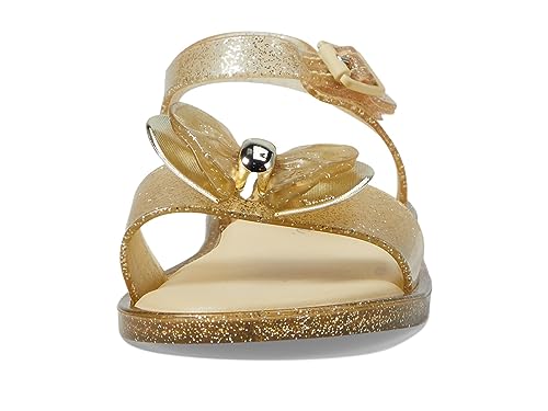 mini melissa Girl's Mini Mar Sandal + Barbie (Toddler/Little Kid) Yellow Glitter 8 Toddler M2