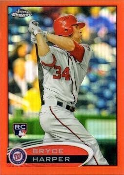 2012 Topps Chrome Orange Refractor #196 Bryce Harper Baseball Rookie Card