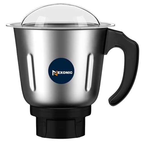 Image of Stainless Steel Jar Set for Mixer Grinder Jars, Compatibility with all mixer grinders with 2 slots of jar fitting with 4 teeth coupler 800 Ml