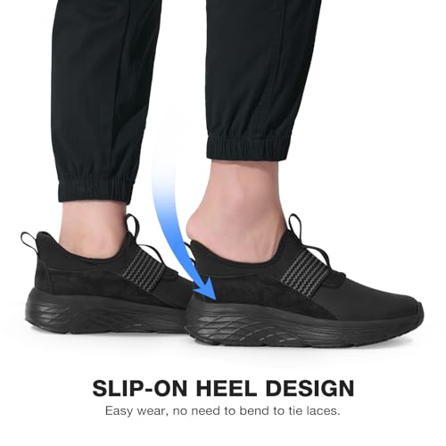 NINGO Non Slip Work Shoes for Men Food Service, Water & Oil Resistant Slip On Kitchen Chef Shoes, Comfortable Padded EVA Outsole Slip Resistant Work Shoes for Men with Removable Insole3