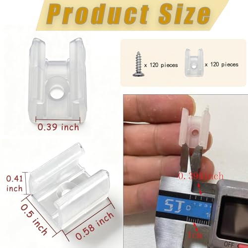 Image of 120pcs LED Strip Light Clips Neon Mounting Clips 10 /13 /16MM Size Make The Neon Signs Flexible Light Strip Fixing Card (A.10MM /0.39INCH)