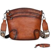 Crossbody Bags Leather Purses for Women Vintage Shoulder Handbags with Multi Pockets Cross ...