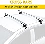 AUXMART Universal (Without Roof Side Rail) Roof Rack Adjustable 48' Cross Bars Aluminum Cargo Carrier Rooftop Crossbars Fit for Most Vehicle Wagon Car (No Roof Side Rail) 1 Pair, 150LBS /68KG Capacity