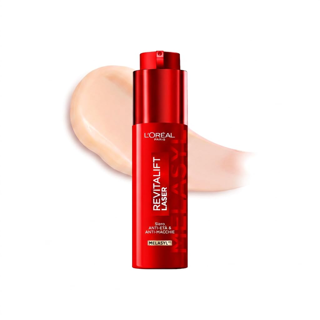 L'Oréal Paris Siero in Crema Anti Età Tripla Azione su Rughe, Macchie e Luminosità, Con Vitamina C, Niacinamide e Melasyl, Revitalift Laser Melasyl, 50ml