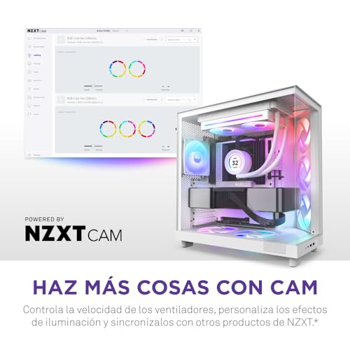 NZXT F240 RGB Core - Unidad de 240 mm con 2 ventiladores RGB de 120 mm - Control de velocidad e iluminación - Alta presión estática y flujo de aire - 8 LED aRGB por ventilador - Blanco - imagen 11
