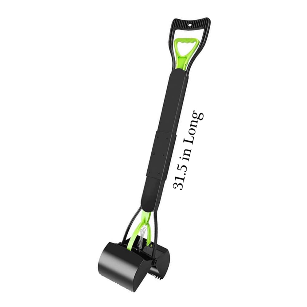 Dogs Pooper Scooper, 80 CM Long Handle Walking Poo Remover Grabber Picker for Clean Up Medium and Large Dogs Animal Waste or Garden Garbage, No Need To Stoop