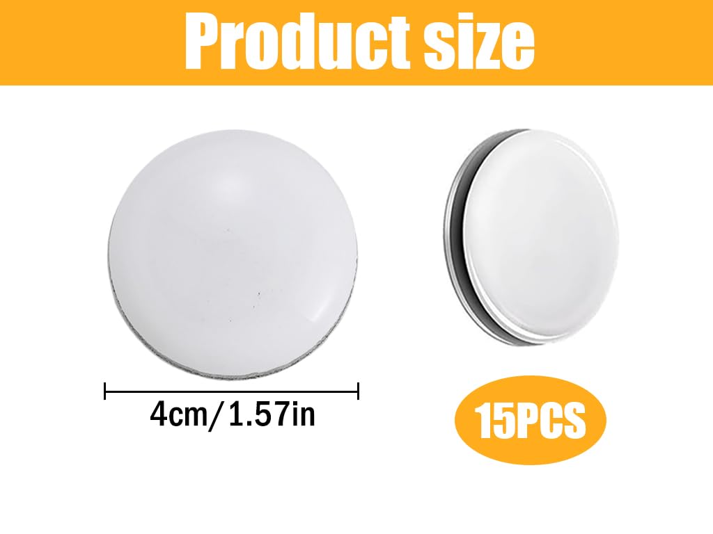 15 Pesi Magnetici Rotondi Per Tende – Calamite In Silicone Impermeabili Per Tende Da Doccia, Tovaglie E Uso Esterno (Bianco, 4 Cm)