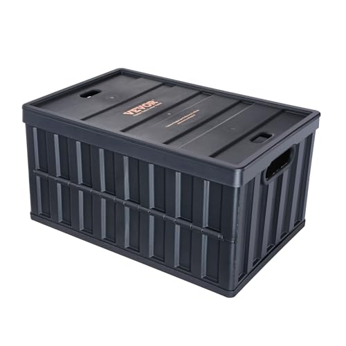 VEVOR 3er-Set 65L Profi Klappbox aus PP Transportbox mit Deckel Faltbarer Aufbewahrungsbox mit Handgriff Stapelbare Kisten Storage Box Faltboxen Stapelboxen für Aufbewahrung & Transport