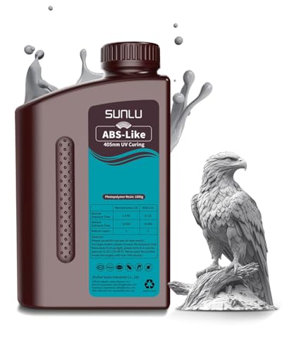 SUNLU ABS-Like 3D Drucker Resin 1KG, 405nm UV-härtendes Standard Photopolymer Schnellharz für den LCD/DLP/SLA 3D Printing, Nicht-spröde & Hohe Präzision, Grau 1000G