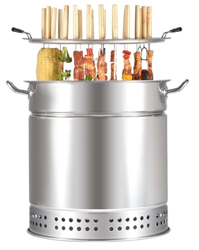 Beczka siatkowa ze stali nierdzewnej z szaszłykami kabobowymi, przenośny grill na węgiel drzewny, na kemping, do grillowania na świeżym powietrzu, idealny na piknik i tylną klapę