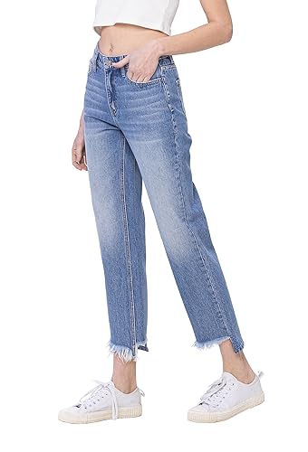 VERVET, High Rise Regular Straight Jeans, Medium Blue4