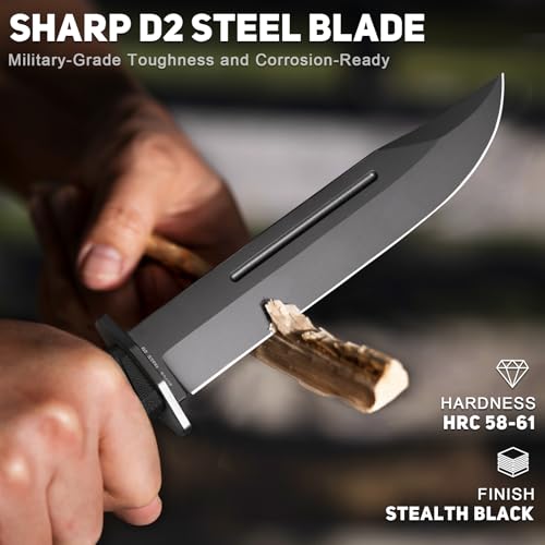 NedFoss BRAVE Fixed Blade Hunting Knife, 6.8