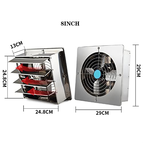 ventilation fan Shutter Ventilator Fan, 8inch Stainless Steel Square Exhaust Fan, Durable Powerful Ventilator Fan for Bathroom Kitchen Office Factory powerful bathroom extractor fan (8inches ) miniatura 2