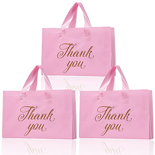 Outus Thank You Bags for Small Business 10 x 12 2.36 Mil Thick Retail Goodie Shopping Bag with Handles Reusable for Boutique