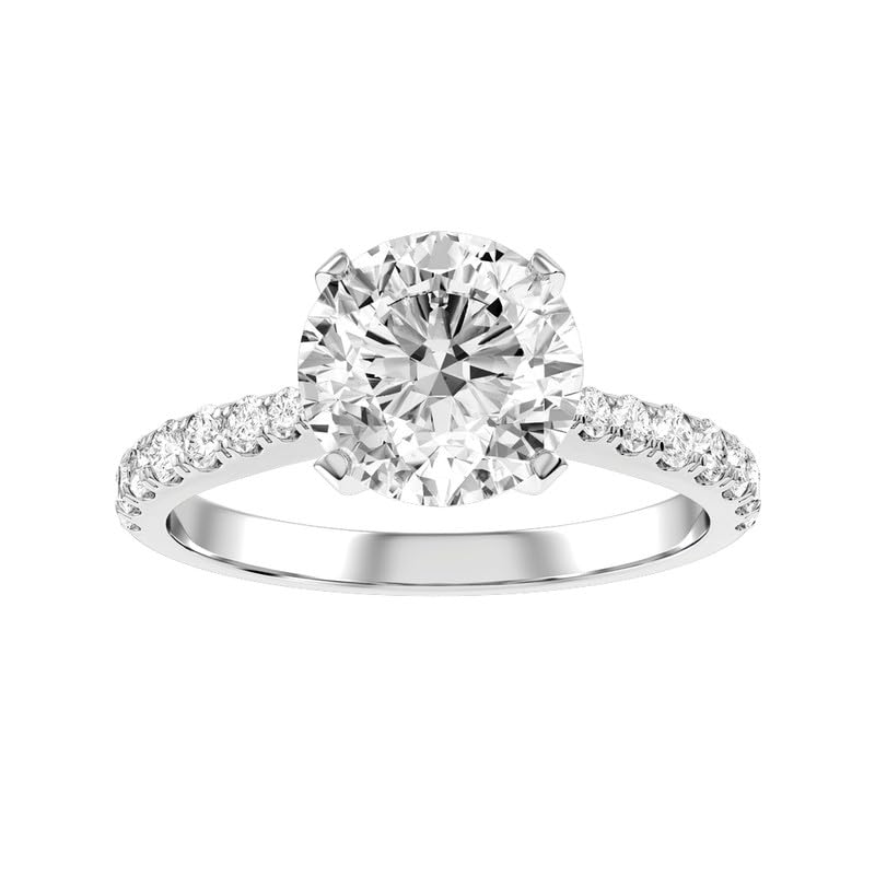 3.2 Carat (ctw) Moissanite Engagement Rings for women Platinum Plated Silver Ring moissanite rings
