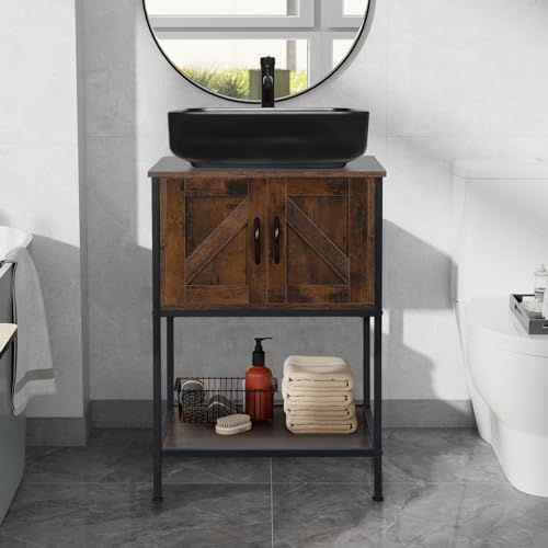 Yourlite Bathroom Vanity,24 Inch Classic Rustic Bathroom Vanity Set With Sink Combo,Small Farmhouse Bathroom Vanity With Black Ceramic Bathroom Sink thumb #1