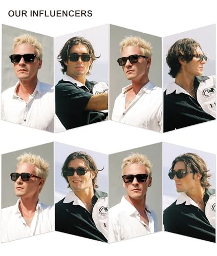 SOJOS Trendy Square Polarized Sunglasses for Women Men, Retro Vintage Womens Mens Rectangle Shades SJ23454