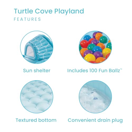 Image of INTEX 48677EP Inflatable Turtle Cove Playland: Paddling Pool or Ball Pit - 86 inch x 81 inch x 38 inch